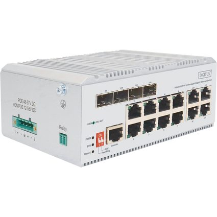 DIGITUS Switch industriel Gigabit Ethernet, 8 ports