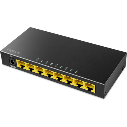 LogiLink Switch de bureau Gigabit Ethernet, 8 ports, noir