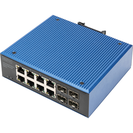 DIGITUS Switch industriel Gigabit Ethernet, 8+4 ports