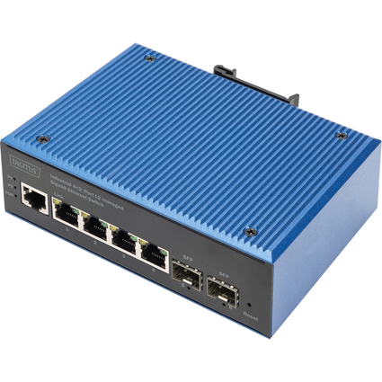 DIGITUS Switch industriel Gigabit Ethernet manageable L2 4+2