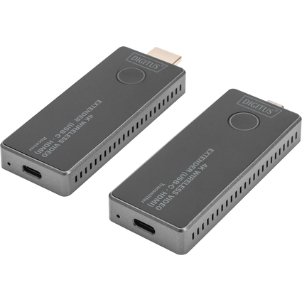 DIGITUS Kit extenseur vido 4K sans fil, 30 m (USB-C - HDMI)