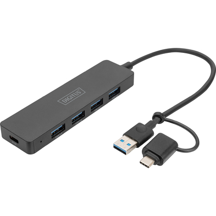 DIGITUS Hub USB 3.0, 4 ports, Slim Line, noir