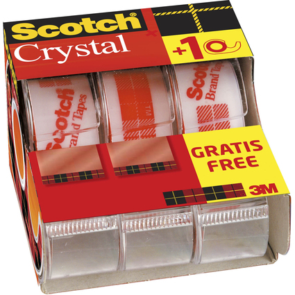 Scotch Ruban adhsif Crystal Clear 600, pack Caddy