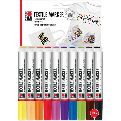 Marabu Marqueur pour tissu "Textile Marker", set de 10