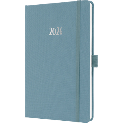 sigel Agenda de poche Jolie Feel 2026, textile, A5, bleu