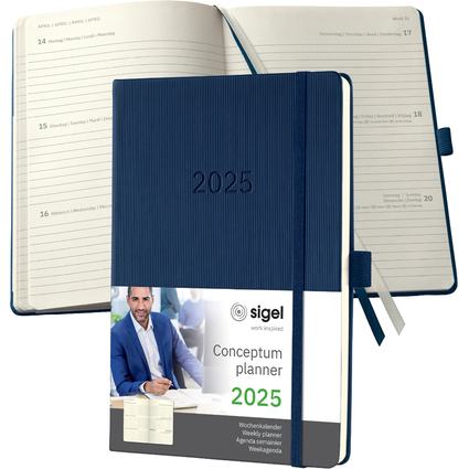 sigel Agenda planning Conceptum 2025, env. A5, bleu fonc