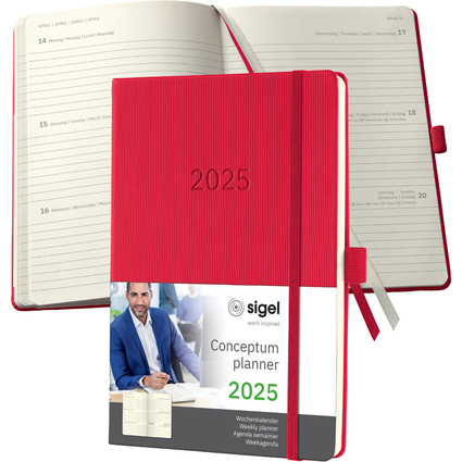 sigel Agenda planning Conceptum 2025, env. A5, rouge