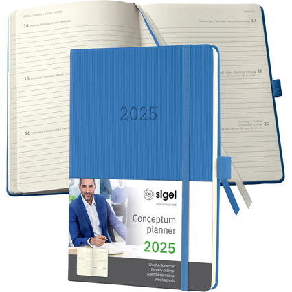 sigel Agenda planning Conceptum 2025, env. A5, bleu