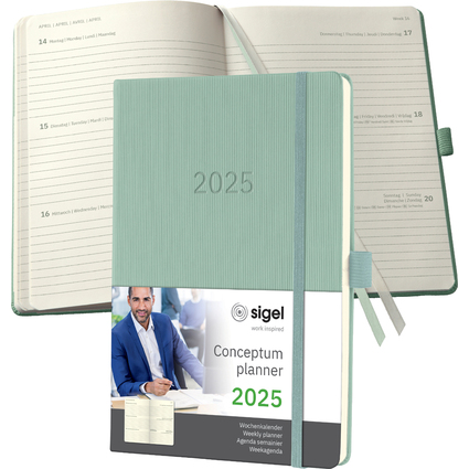 sigel Agenda planning Conceptum 2025, env. A5, menthe