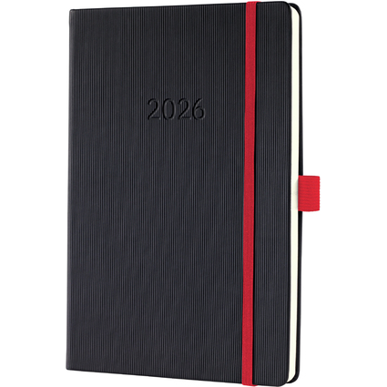 sigel Agenda planning Conceptum 2026, env. A5, noir/rouge