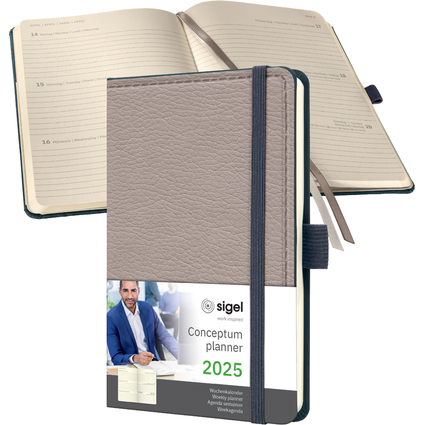 sigel Agenda de poche Conceptum Design Casual 2025, beige