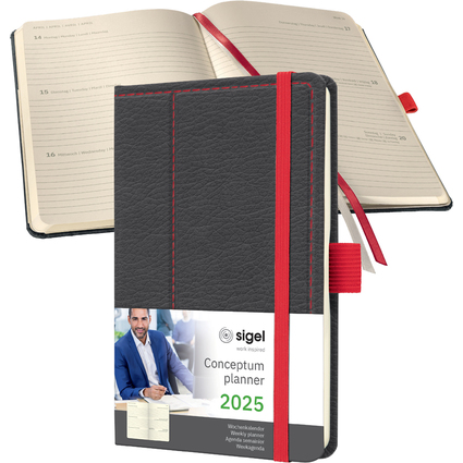 sigel Agenda de poche Conceptum Design Casual 2025, gris/