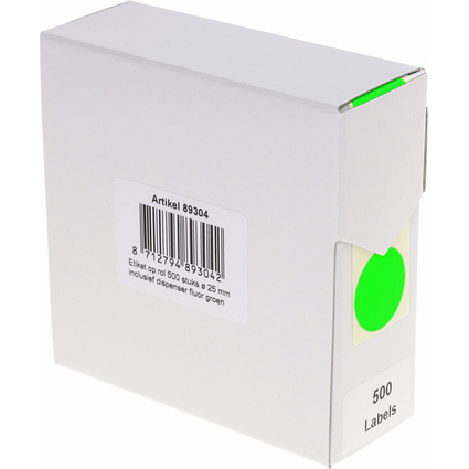 rillprint Pastille de couleur, diamtre: 25 mm, vert fluo
