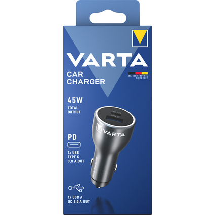 VARTA Chargeur allume-cigare "Car Charger", 1 USB-A/1 USB-C