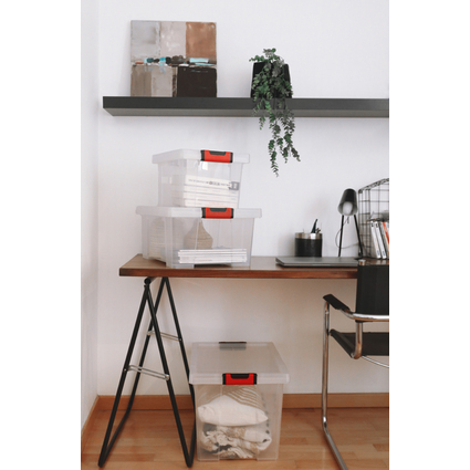 EDA Bote de rangement CLiPSTOCK, 15 litres, PP, transparent