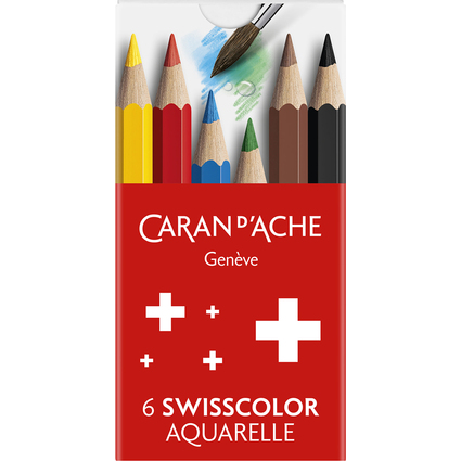 CARAN D'ACHE 1/2 Crayons de couleur Swisscolor Aquarelle