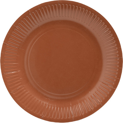 PROnappe Assiette en carton, rond, 230 mm, terracotta