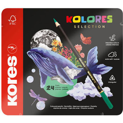 Kores Crayon de couleur "KOLORES SELECTION", tui de 24