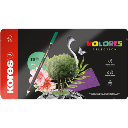 Kores Crayon de couleur "KOLORES SELECTION", tui de 72