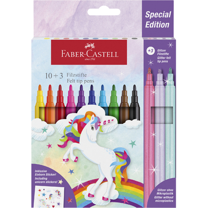 FABER-CASTELL Feutre licorne, tui carton 10+3