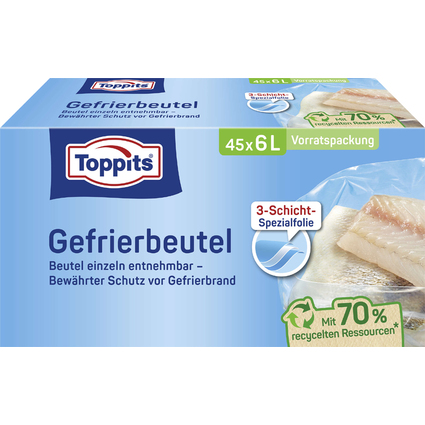 TOPPITS Sachet de conglation, 45 x 6 litres, 290 x 410 mm