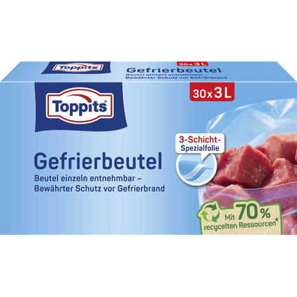 TOPPITS Sachet de conglation, 30 x 3 litres, 250 x 270 mm