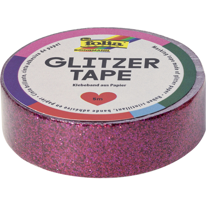 folia Ruban adhsif dcoratif Glitzer-Tape, pink