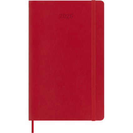 MOLESKINE Agenda 2026, semainier, L/A5, souple, rouge