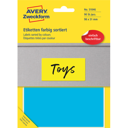AVERY Zweckform tiquette multi-usage, 98 x 51 mm, color