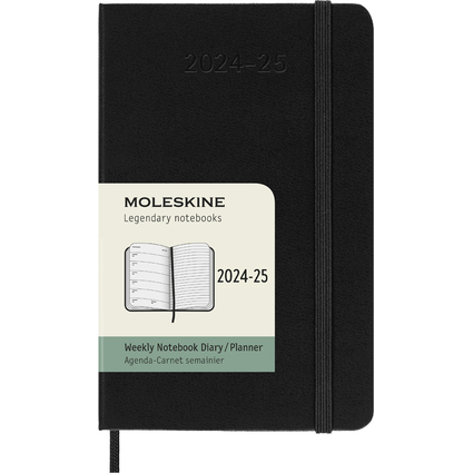 MOLESKINE Agenda de poche 2024/2025, 18 mois, P/A6, noir