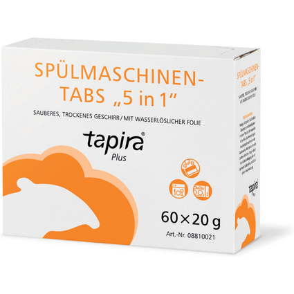 Tapira Plus Pastille pour lave-vaisselle 5 in 1, carton