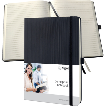 sigel Notizbuch Conceptum, Tablet-Format, liniert, schwarz