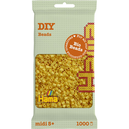 Hama Perles  repasser Bio midi, sachet, jaune ple