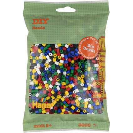 Hama Perles  repasser Bio midi, sachet, "mix 6 couleurs"