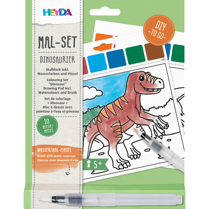 HEYDA Kit d'aquarelles "Dinosaure", 10 motifs