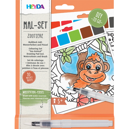 HEYDA Kit d'aquarelles "Animaux du zoo", 10 motifs