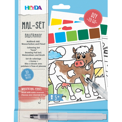 HEYDA Kit d'aquarelles "Ferme", 10 motifs