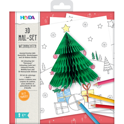 HEYDA Kit de coloriage 3D "Nol", 15 pices