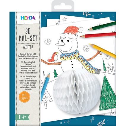 HEYDA Kit de coloriage 3D "Hiver", 15 pices