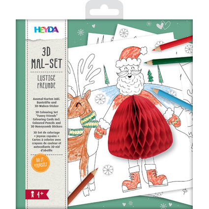 HEYDA Kit de coloriage 3D "Amis rigolos", 15 pices