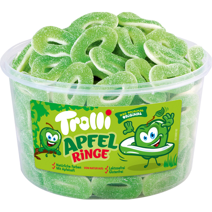 Trolli Bonbon glifi RONDELLES DE POMME, bote de 150