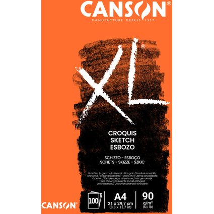 CANSON Bloc  croquis et tudes "XL CROQUIS", A4, 90 g/m2