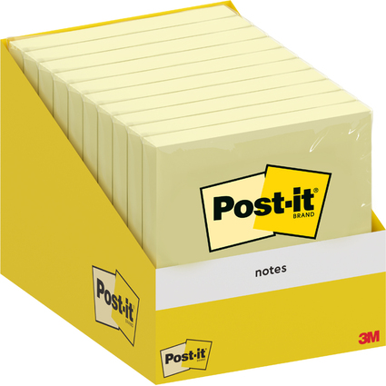 Post-it Bloc-note adhsif, 76 x 76 mm, jaune pastel