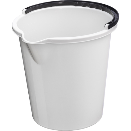 plast team Seau "VANCOUVER", rond, 10 litres, blanc