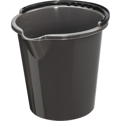 plast team Seau "VANCOUVER", rond, 10 litres, anthracite