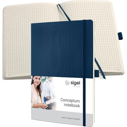 sigel Carnet de notes Conceptum, A4, quadrill, bleu