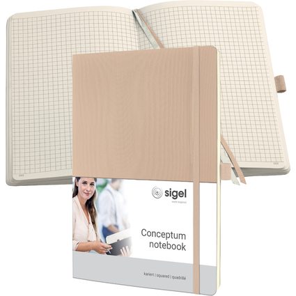 sigel Carnet de notes Conceptum, A4, quadrill, beige