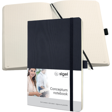 sigel Carnet de notes Conceptum, A5, pointill, noir