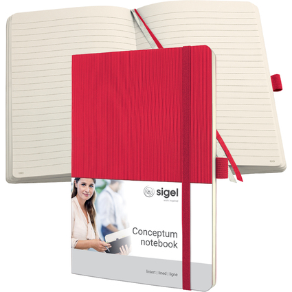 sigel Carnet de notes Conceptum, A5, lign, rouge