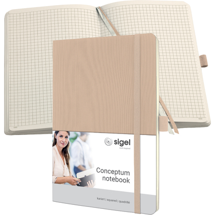 sigel Carnet de notes Conceptum, A5, quadrill, beige